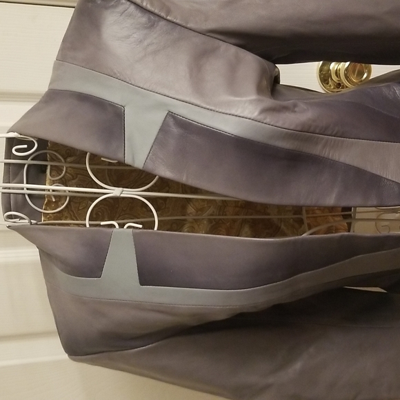 Gorgeous multicolored gray leather jacket XS - Picture 2 of 9